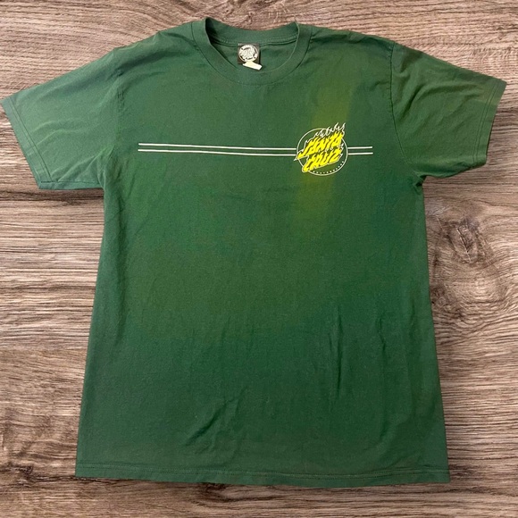 Santa Cruz Green Graphic T-Shirt with Yellow Logo Medium - Picture 1 of 4